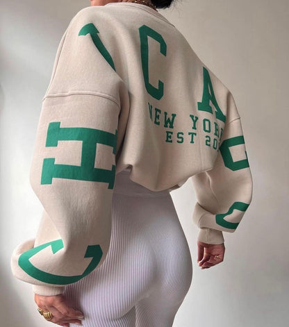 Cozy Printed Long Sleeve Sweatshirt