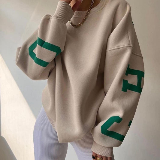 Cozy Printed Long Sleeve Sweatshirt